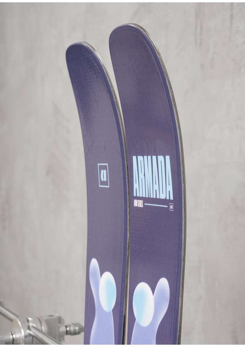 Armada Women's ARW 94 Skis 2024 - Dark-colored skis with a white logo and text on top.