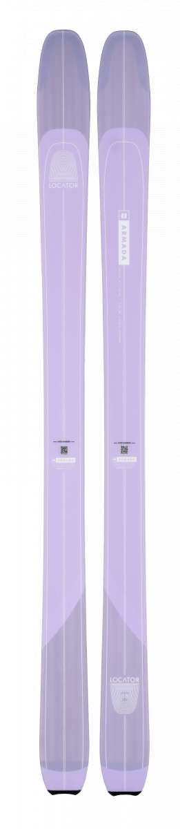 Armada Women's Locator 88 Skis 2024 - Light purple skis with a subtle pattern on top and bottom, featuring a rounded tip and straight tail.