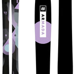 Armada Women's Relience 82 C Skis 2024 - Black skis with a purple graphic design featuring abstract shapes and lines.