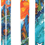 Atomic Bent Chetler 120 Ski 2024 - A blue ski with a white logo and black outline of a mountain peak on top.