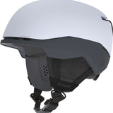 Atomic Four Amid Pro CTD Helmet 2022-2023 - A white helmet with a black visor and chin strap, featuring the word "ATOMIC" in gray on the side.