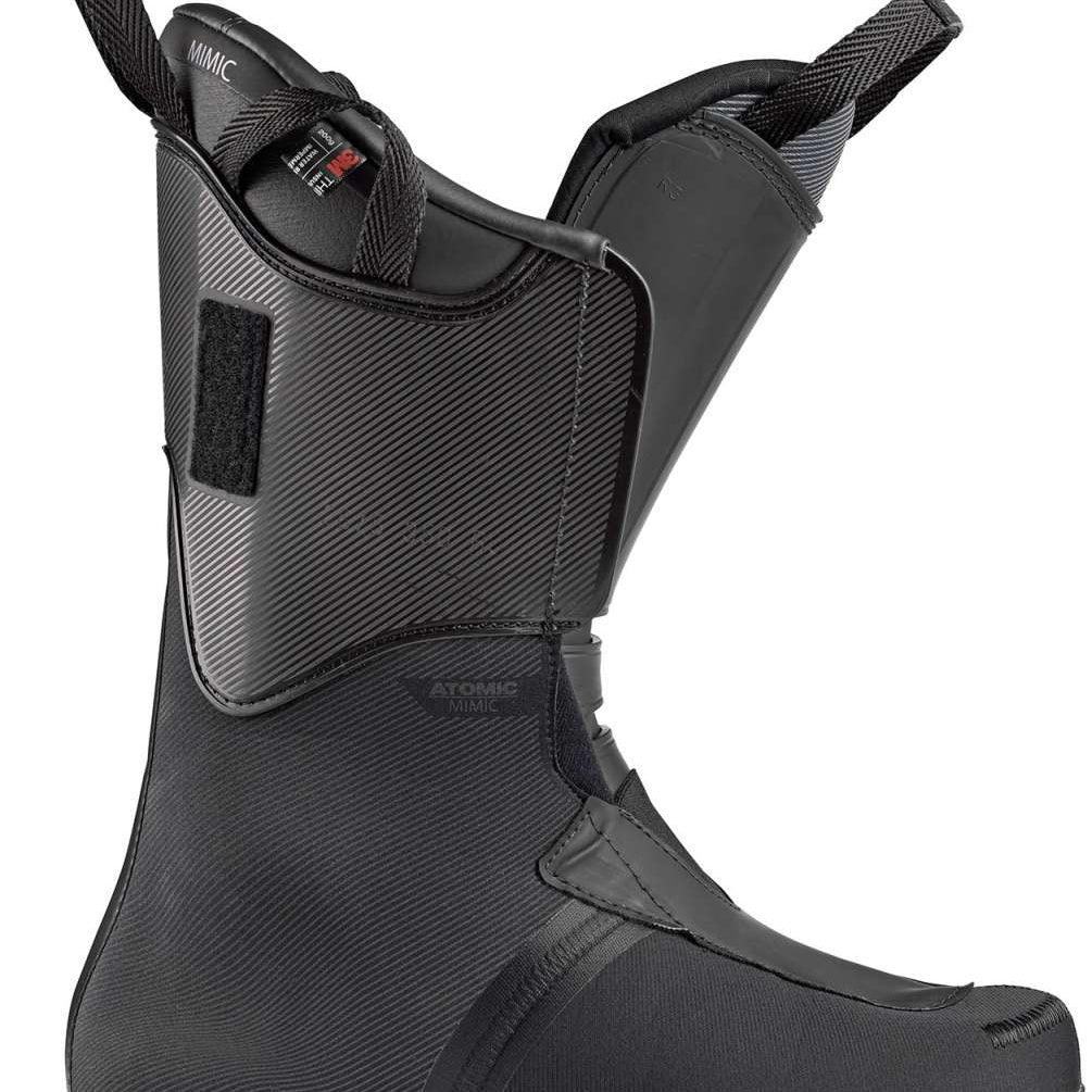 Atomic Hawx Magna 130 S GW Ski Boots 2022 - Black ski boots with a textured pattern on the upper material and a black strap across the top.