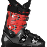 Atomic Hawx Prime 100 - Red ski boot with silver buckles and black straps.