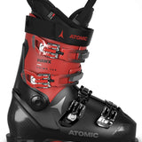 Atomic Hawx Prime 100 Ski Boot 2023 - Red ski boot with silver buckles and black straps.