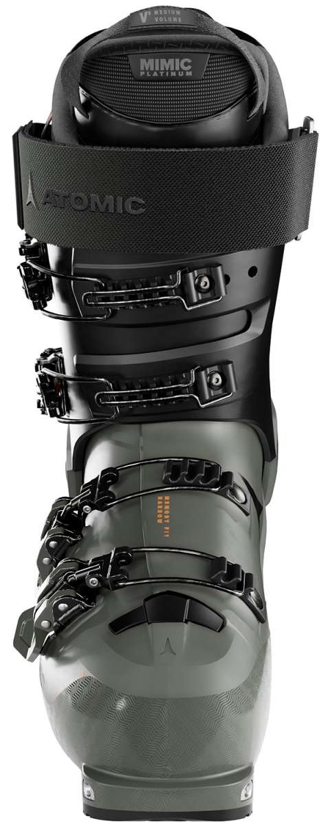 Atomic Hawx Prime XTD 120 Ski Boots 2024 - Black ski boots with a textured pattern on the toe and heel, featuring silver buckles.