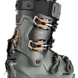 Atomic Hawx Prime XTD 120 Ski Boots 2024 - Black ski boots with silver buckles and orange accents.