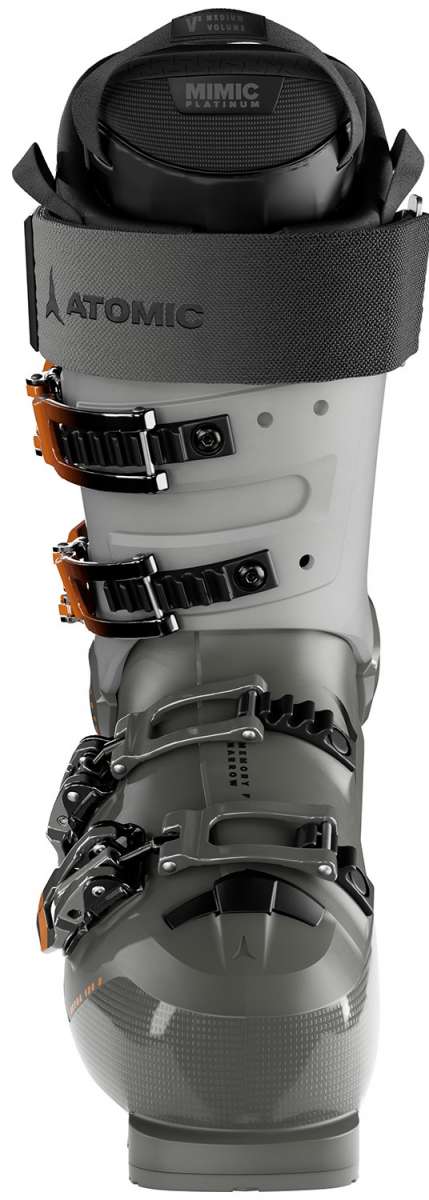 Atomic Hawx Ultra 120 S Ski Boot 2024 - Black ski boot with silver buckles and straps.