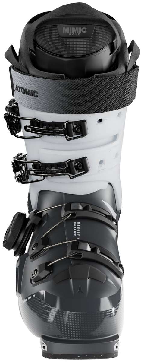 Atomic Ladies Hawx Ultra XTD 95 BOA Ski Boots 2023-2024 - Black ski boots with silver buckles and a textured pattern on the toe box.