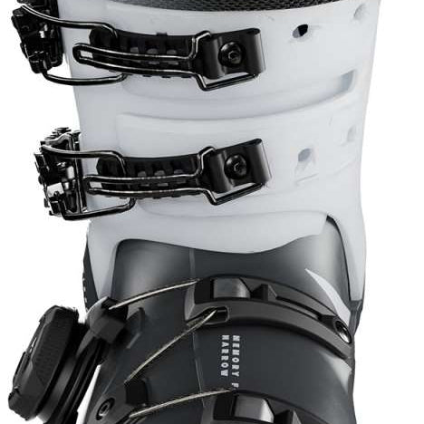 Atomic Ladies Hawx Ultra XTD 95 BOA Ski Boots 2023-2024 - Black ski boots with silver buckles and a textured pattern on the toe box.