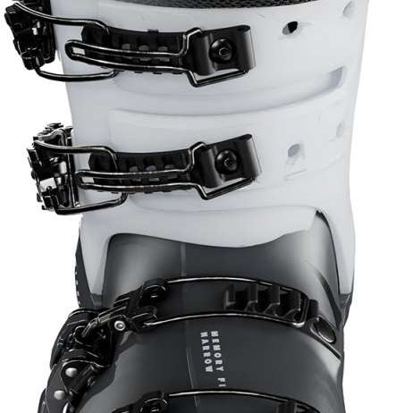 Atomic Women's Hawx Ultra XTD 95 Ski Boots 2024 - Black ski boots with a textured pattern on the toe and heel, featuring a strap buckle closure.