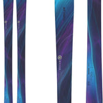 Atomic Women's Maven 86 C Flat Ski 2024 - A blue and purple ski with a black Atomic logo at the top of the tip.