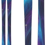 Atomic Women's Maven 86 C Flat Ski 2024 - A blue and purple ski with a black Atomic logo at the top of the tip.