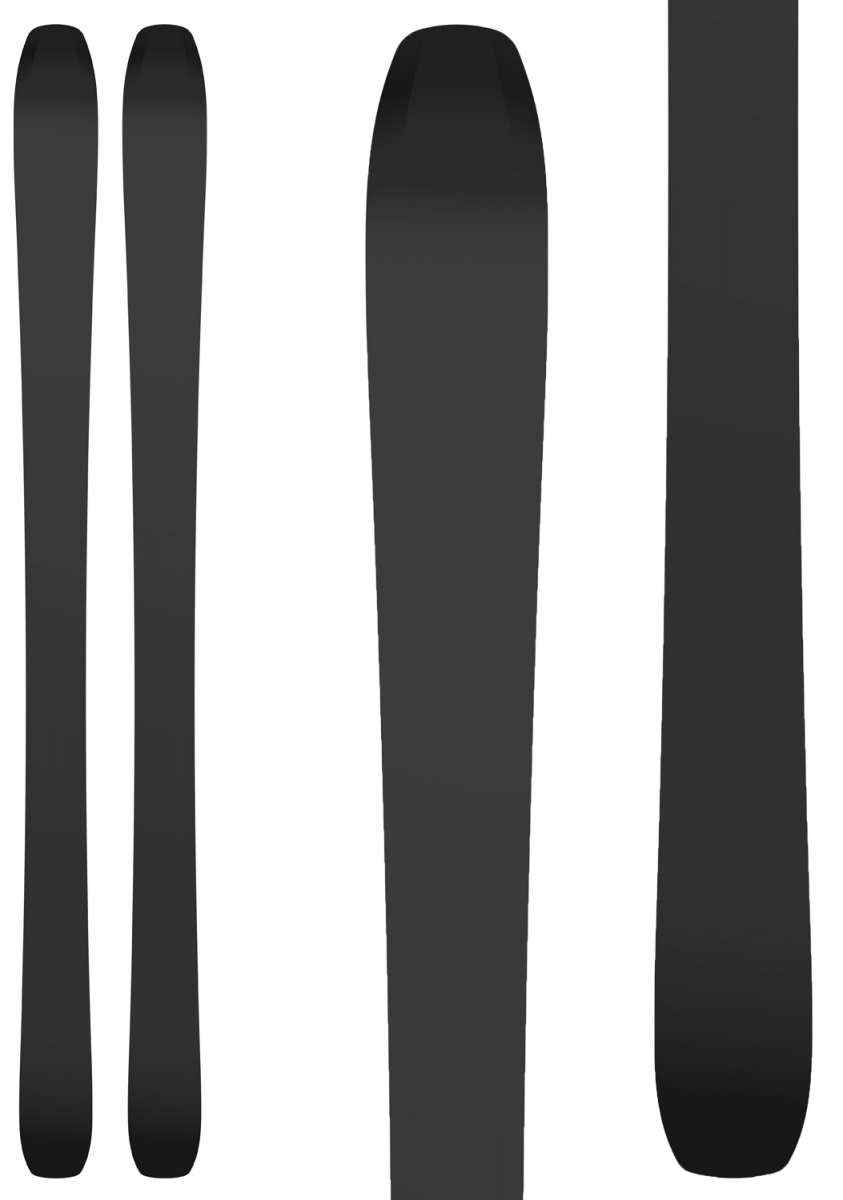 Atomic Women's Maven 86 Flat Ski 2024 - A black ski with a subtle white stripe on the top of the binding area.