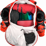 Atomic RS 30L Backpack - A red backpack with a zippered front pocket and two side pockets, featuring black straps and buckles.