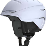 Atomic Savor GT Amid CTD Helmet 2022-2023 - White helmet with a black visor and chin strap, featuring a white logo on the side.