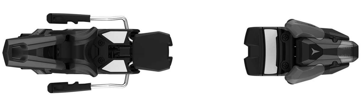 Atomic Strive 14 GW Ski Bindings 2024 - Black bindings with silver metal hardware and black plastic components.