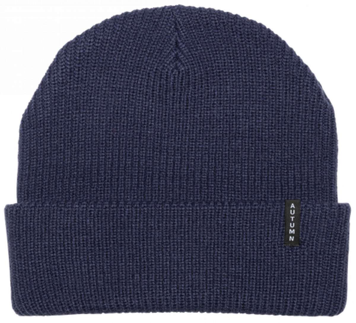 Autumn Select Beanie 2023 - A navy blue beanie with a small black tag on the front that reads "AUTUMN" in white letters.