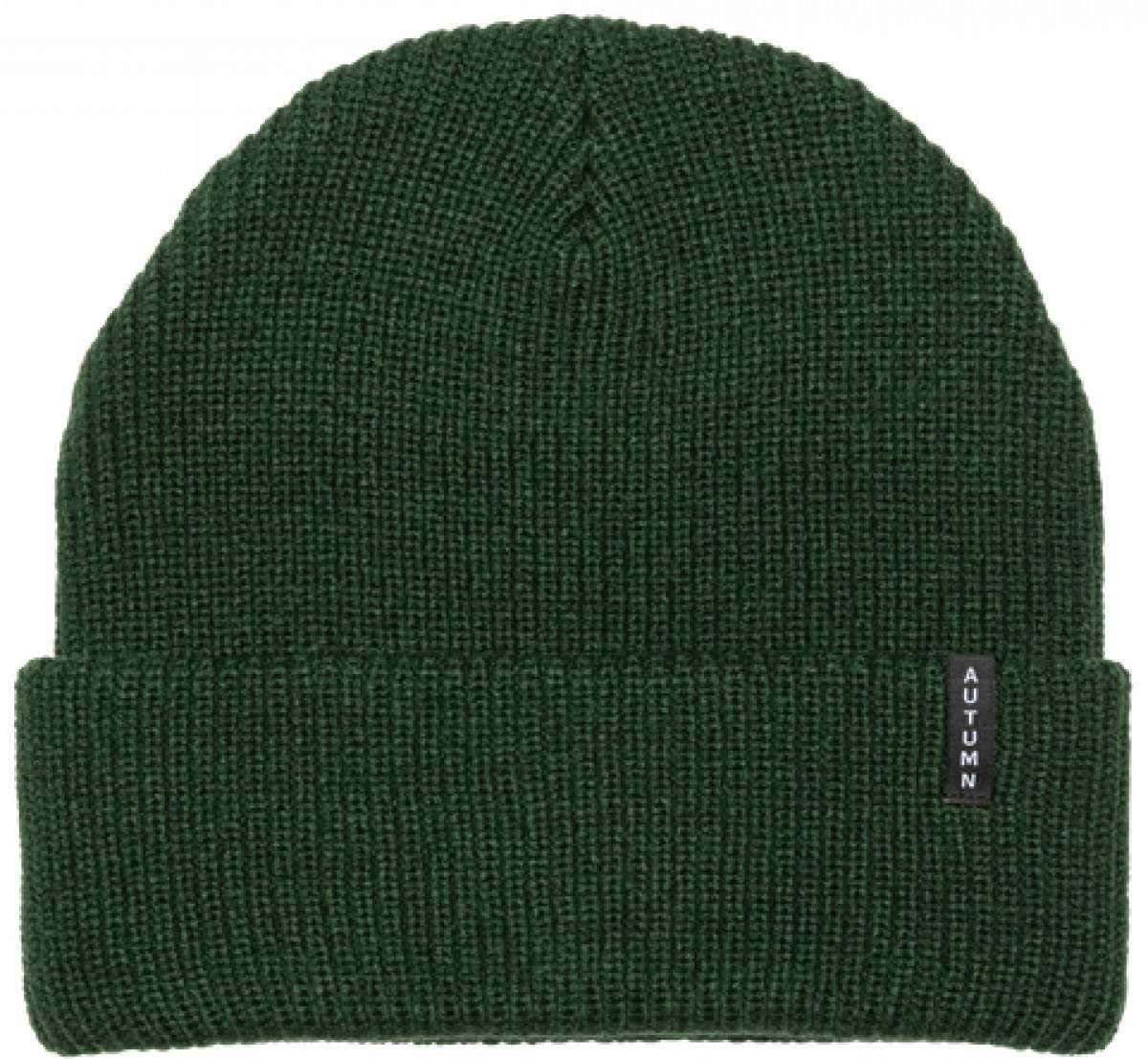 Autumn Select Beanie 2023 - A dark green beanie with a small black tag on the front that reads "AUTUMN" in white letters.