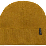 Autumn Select Beanie 2023 - A mustard yellow beanie with a black label featuring white lettering that reads "AUTUMN".