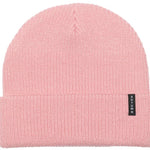 Autumn Select Beanie 2023 - A light pink beanie with a ribbed texture and a small black tag on the front that says "AUTUMN" in white letters.