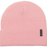 Autumn Select Beanie 2023 - A light pink beanie with a ribbed texture and a small black tag on the front that says "AUTUMN" in white letters.