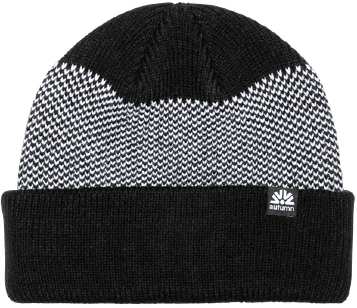 Autumn Birdseye Beanie 2023 - A black beanie with a white birdseye pattern on top.