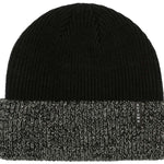 Autumn Blocked Beanie 2024 - A black beanie with a subtle, blocked pattern on the cuff.