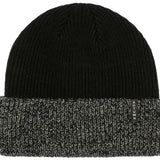 Autumn Blocked Beanie 2024 - A black beanie with a subtle, blocked pattern on the cuff.