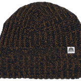 Autumn Nomad Beanie 2024 - A dark brown beanie with a subtle orange and yellow marbled pattern.