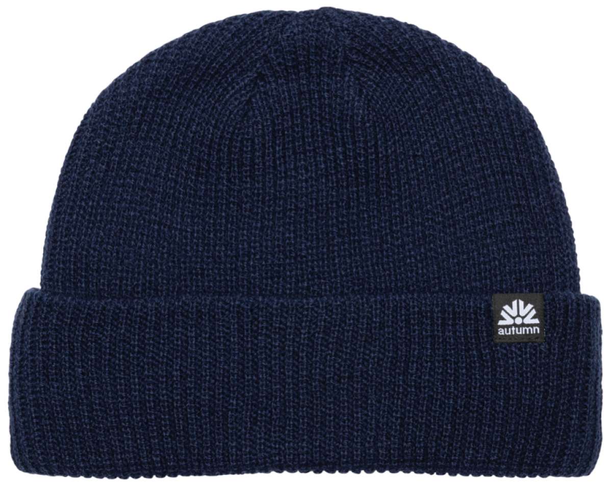Autumn Simple Beanie 2022-2023 - A navy blue beanie with a small white logo on the front.