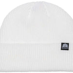 Autumn Simple Beanie 2022-2023 - A white beanie with a small black tag featuring the word "autumn" in white letters.