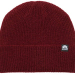Autumn Simple Beanie 2022-2023 - A dark red beanie with a small black tag featuring a white logo and the word "autumn" in white letters.