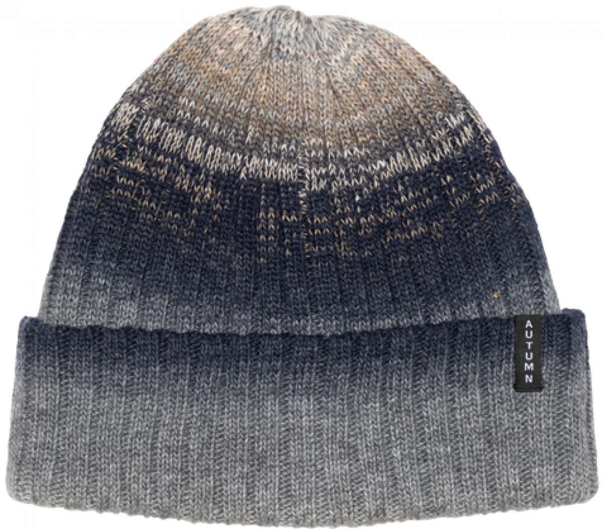 Autumn Spray Beanie 2023 - A gray beanie with a subtle brown pattern on top.