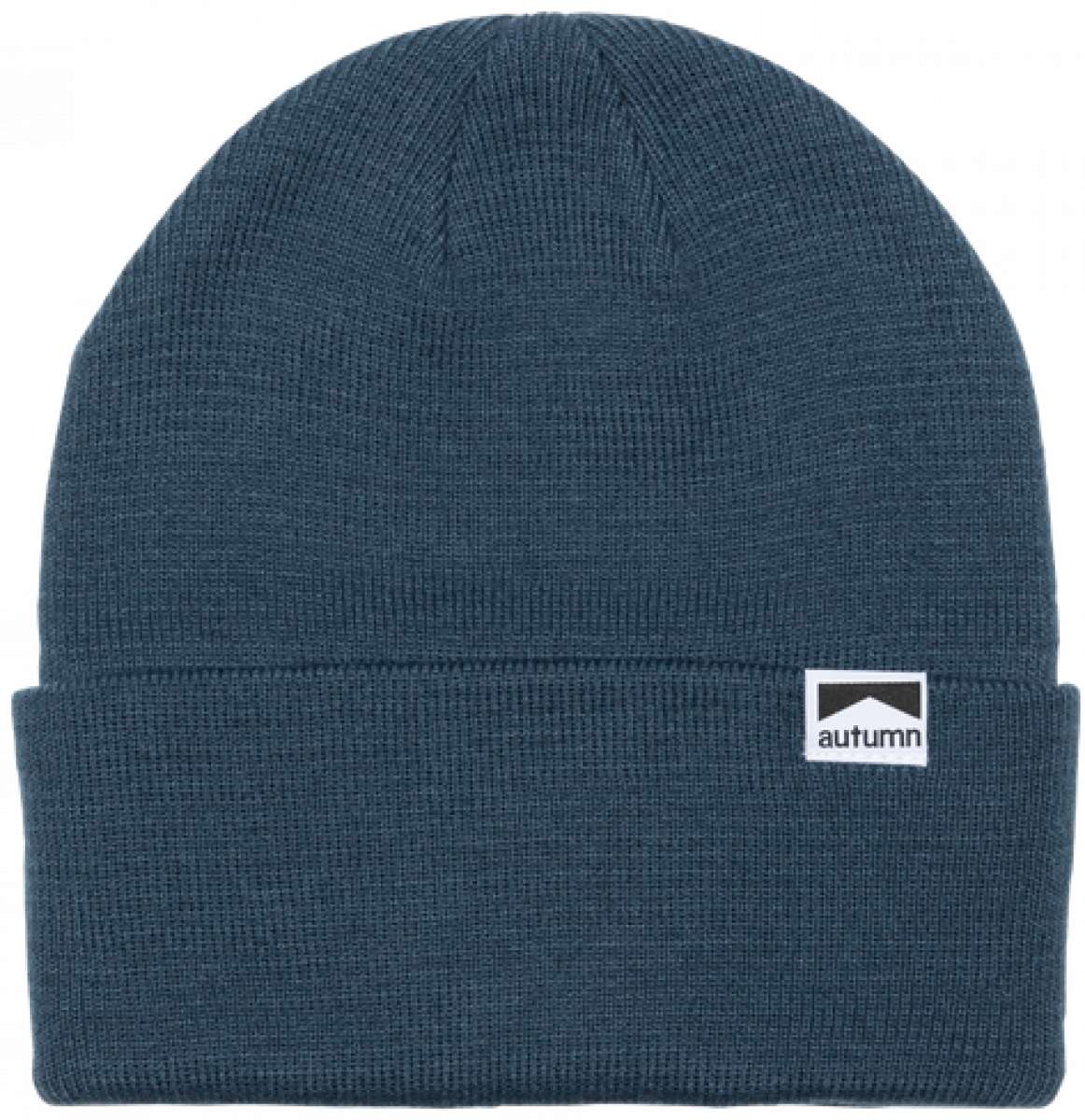 Autumn Surplus Beanie 2023 - A dark gray beanie with a small white logo featuring a black mountain graphic and the word "autumn" in black letters.
