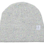 Autumn Sustainable Select R Beanie 2023 - A light gray beanie with a subtle speckled pattern of blue and green flecks.