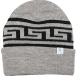Autumn Sustainable Surplus R Beanie 2023 - A light gray beanie with a black geometric pattern on the front band.