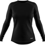 BlackStrap Cloudchaser Crew Top Baselayer 2024 - A black crew-neck top with a subtle white logo on the left chest and a small tag near the bottom hem.