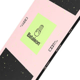 Bataleon Blow Snowboard 2024 - A light green rectangle with a black outline of a hand in the center, featuring three fingers raised.