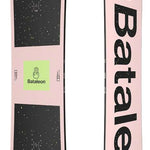 Bataleon - A black snowboard with a green logo on top of it.