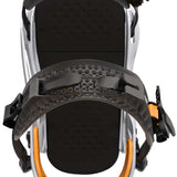 Bataleon Chaos Snowboard Bindings 2024 - A black and gray snowboard binding with a textured pattern on top of the strap.
