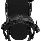 Bataleon Chaos Snowboard Bindings 2024 - A black snowboard binding with a textured strap and a circular metal component on top.