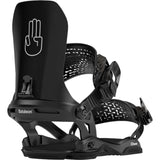 Bataleon Chaos Snowboard Bindings 2024 - Black bindings with white logo on top strap and "Chaos" written in white on bottom strap.
