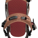 Bataleon Chaos Snowboard Bindings 2024 - A brown snowboard binding with a textured pattern on top and black buckles.