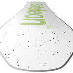 Bataleon Chaser Snowboard 2024 - A white snowboard with black dots and a green logo on top.
