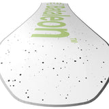 Bataleon Chaser Snowboard 2024 - A white snowboard with black dots and a green logo on top.