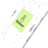 Bataleon Chaser Snowboard 2024 - A white snowboard with black speckles and a logo featuring a hand with three fingers raised in the center.