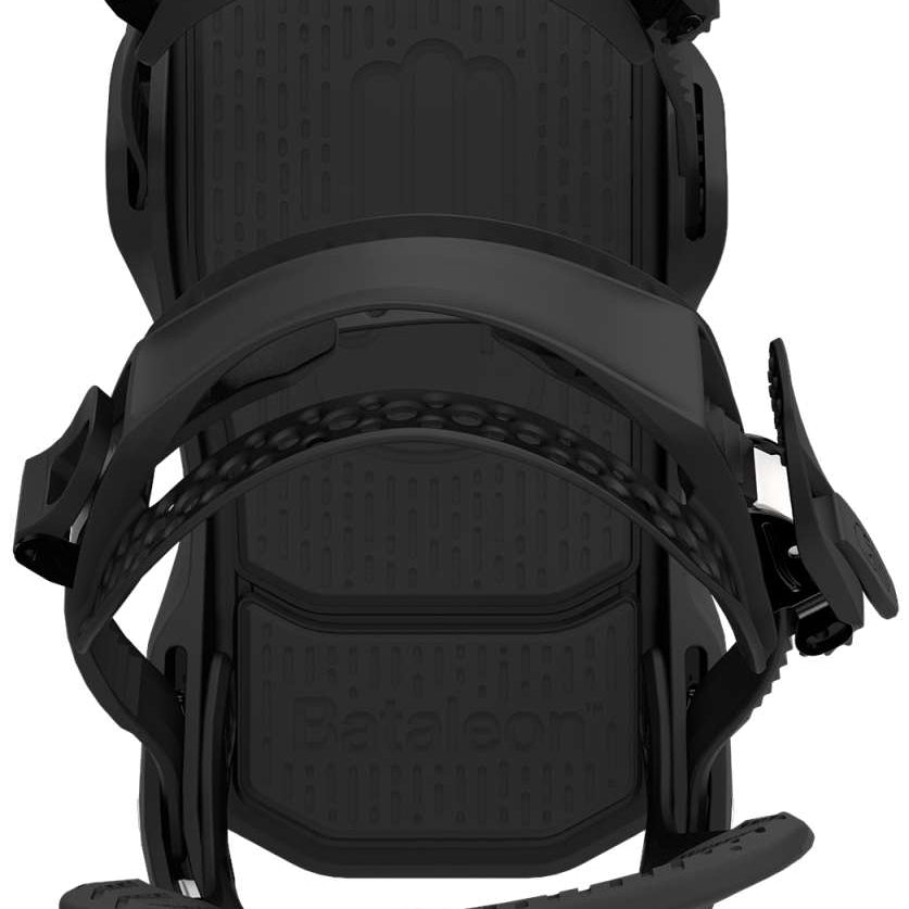 Bataleon E-Stroyer Snowboard Bindings 2024 - Black bindings with a textured pattern on the straps and buckles.