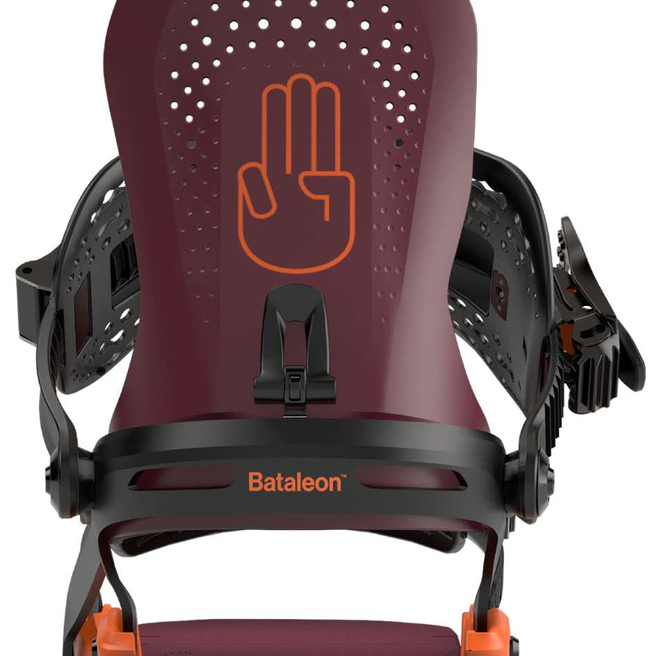 Bataleon Women's Donna Snowboard Bindings 2024 - A pair of women's snowboard bindings with a sleek, modern design and adjustable straps for a customizable fit.