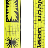 Bataleon Women's Moodboard Snowboard 2024 - Yellow snowboard with black grid pattern and abstract shapes on top.