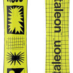 Bataleon Women's Moodboard Snowboard 2024 - Yellow snowboard with black geometric shapes and lines on top.